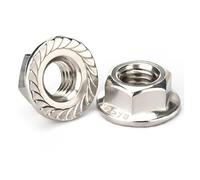 dado di blocco esagonale, dado pieno solido Dado di bloccaggio flangiato esagonale in acciaio inossidabile 304, confezione da più quantità, diverse misure(M12 x5pcs)