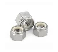 dado di blocco in acciaio inossidabile in nylon, Dado di bloccaggio esagonale in nylon con filettatura fine in acciaio inossidabile 304 da 2# a 3/4, 25 pezzi(1pc 3l4-10)