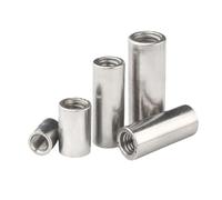 Dado di collegamento rotondo, dadi di accoppiamento rotondi in acciaio inox M3-M16, confezione da 3/5/10/21 pezzi (5 pezzi, M6 x 10 x 10)