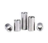 Dado di collegamento rotondo in acciaio inox 304, dadi per accoppiamento rotondi da M3 a M6, colore argento, confezione da 5/10/50 pezzi (50 pezzi, M4 x 6 x 16)