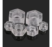 Dado di Fissaggio 10/50 pezzi dadi esagonali completi in nylon trasparente dadi esagonali in plastica trasparente M3 M4 M5 M6(50pcs,M4)