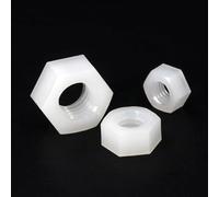 Dado di Fissaggio 10/50PCS M2 M2.5 M3 M4 M5 M6 M8 M10 M12 M14 M16 Dadi esagonali in plastica nylon bianco/nero DIN934 for isolamento termico/elettricità(White,M5 50pcs)
