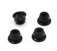 Dado di Fissaggio 10 pz M3 M4 M5 M6 M8 Nero Acciaio Al Carbonio Flangia Esagonale Inserto In Nylon Dado di Bloccaggio Autobloccante Nylock Controdado(M6 10pcs)