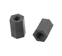 Dado e bullone Giunto in acciaio inossidabile 304 M3 Vite di regolazione nera Vite di regolazione esagonale in nylon Colonna Testa piatta Doppia Pa Plastica(M3x25mm)