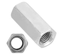 Dado esagonale, 2Pcs M16 * 50 Dado esagonale lungo Dado esagonale Dado filettato in acciaio zincato per casa, elettrodomestici per ufficio, apparecchiature di comunicazione