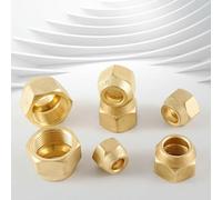Dado esagonale 7/16"-17/16" UNF 45 gradi SAE 1/4" 3/8" 1/2" 5/8" 3/4" pollici Raccordo per tubo svasato Adattatore condizionatore d'aria Ottone Rame-9,52 mm 3l8 pollici
