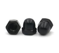 Dado esagonale a corona con cappuccio bombato in acciaio al carbonio nero M3 M4 M5 M6 M8 M10 M12 da 10 pezzi/lotto(M10 (10pcs))