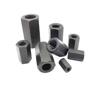 Dado esagonale completo, dadi esagonali completi, dadi flangiati, 1 pz M8-M36 Dadi esagonali esagonali esagonali in acciaio al carbonio nero Estendi asta lunga Dado di accoppiamento Dado di giunzione(