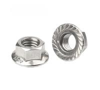 Dado esagonale con flangia, Dadi flangiati esagonali in acciaio inossidabile 304 con bloccaggio automatico e dentatura a sgancio rapido(M5)