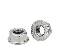 Dado esagonale con flangia, Dado esagonale flangiato in acciaio inossidabile 304, 10 pezzi, bloccaggio a scorrimento(M4)