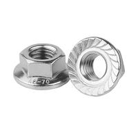 Dado esagonale con flangia, Dado flangiato esagonale in acciaio inossidabile 304, dadi di bloccaggio flangiati autobloccanti con dente(M10)