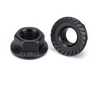 Dado esagonale con flangia, Dado flangiato Spinlock con testa esagonale dentellata in acciaio inossidabile nero 304(M12)