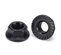 Dado esagonale con flangia, Dado flangiato Spinlock con testa esagonale dentellata in acciaio inossidabile nero 304(M12)