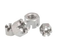 Dado esagonale con intaglio, Confezione da 16 dimensioni multiple di dado a castello con intaglio esagonale GB6181 A2 304 in acciaio inossidabile(M8)