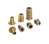 Dado esagonale, Dadi con inserti filettati a testa esagonale flangiati for legno da M4 a M10, confezione metallica 50(M6X18)