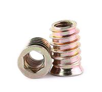 Dado Esagonale di Inserimento per Mobili in Acciaio al Carbonio Placcato Zincato Wood Insert Nuts M10, Filettatura Completa (M10*25mm)
