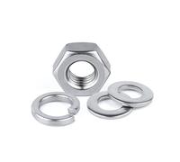 Dado esagonale in acciaio inossidabile, rondella piatta, guarnizione semplice, rondella elastica for M1.6 M2 M2.5 M3 M4 M5 M6 M8 M10 M12 M16 M20 M24(M18 1set)