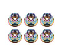 dado esagonale in titanio, Dadi flangiati esagonali Ti M10 Dado for accessori for freni di motociclette e biciclette(Rainbow)