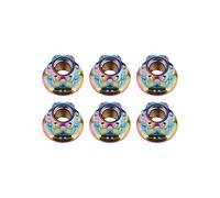 dado esagonale in titanio, Dadi flangiati esagonali Ti M6 M8 M10 M12 M14 M16 Dado for accessori for freni di motociclette e biciclette(Rainbow,M10 1.25mm)