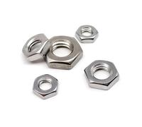 Dado esagonale pieno in acciaio inossidabile, 5/10/50 pezzi M3 M4 M5 M6 M8 M10 M12 M16 GB6172 316 A4-70 acciaio inossidabile esagonale dado sottile controdado(M8 10pcs)