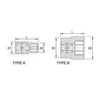 Dado esagonale TOPTUL 3/8 pollici 10 mm 6-kant lang