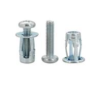 Dado espansibile a petalo Set di bulloni con dado a rivetto in metallo a forma di petalo M4 M5 M6 M8, set di dadi e viti Molly Jack, dadi a pressione for targhe auto(Silver M5X18,10 Set)