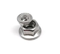 Dado flangiato con bloccaggio a vite esagonale esagonale dentellato con rotazione inversa M4 M5 M6 M8 M10 M12 DIN6923 304 A2 in acciaio inossidabile con filettatura sinistra(2pcs M12)