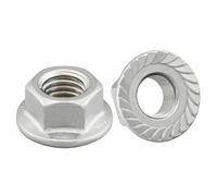 Dado flangiato con dentatura di bloccaggio secondo DIN 6923/acciaio inox A2, V2A/dado esagonale con flangia e dentatura di blocco, dado di collegamento (100 pezzi, M3)