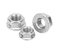 Dado flangiato con testa esagonale in acciaio inossidabile con bloccaggio a vite M3 M4 M5 M6 M8 M10 M12 Controdado Controdado DIN6923 2/25 pezzi(304 Stainless Steel,M5 25pcs)