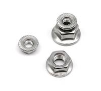 Dado flangiato esagonale con bloccaggio a vite senza fine DIN6923 304 A2 in acciaio inossidabile con rotazione inversa, 2/10 pezzi(2pcs M10)