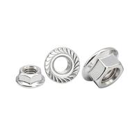 Dado flangiato esagonale con filettatura sinistra da 2 a 10 pezzi M6 M8 M10 M12 in acciaio inossidabile con rotazione inversa, dado flangiato esagonale con bloccaggio dentellato(M8 5pcs)