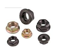 Dado flangiato esagonale. Dado scanalato/dado antiscivolo-Zinco colorato M6 (20 capsule)