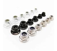 Dado flangiato esagonale in acciaio inossidabile A2 304 al carbonio nero M3 M4 M5 M6, controdado Nylock da 10 pezzi(304 SS,M4 10pcs)