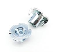 Dado for Altoparlante a Quattro Griffe in Acciaio Spesso da 10 Pezzi, Inserto cieco a T for mobili in Legno M4 M5 M6 M8 M10, Lunghezza = 8-17 mm(M6x12)