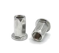 Dado for rivetti in lega di alluminio M3-M12 Rivnut esagonale rotondo metrico a testa piatta con inserto filettato cieco Ribattino cappuccio