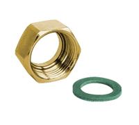 Dado in ottone per tubi gas + guarnizione 1/2 Aton