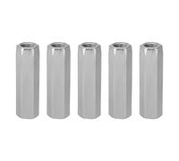Dado Lungo 5pcs Zinc Plated Steel M10*40/50 Long Hex Nut Hexagonal Thread Threaded Fasteners Coupling(M10x50)
