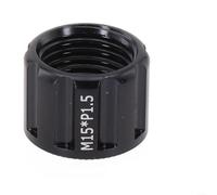 Dado per asse passante per bicicletta M15, in lega di alluminio di qualità, per ruote da 12/15 mm, passo filettatura P1.0 P1.5 P1.75, accessorio per bici nero (M15 x 1,5 mm)