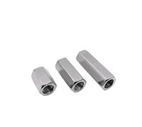 Dado per barra lunga, Dadi di accoppiamento for asta in acciaio inossidabile 304 M2-M12 6-50mm Argento 1-10 pezzi(8mm(L)-M2 10PCS)