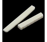 Dado per Chitarra Perni Del Ponte Della Chitarra Set Di Fondo Piatto Scanalato Con Dado A Sella In Osso Per Parti Di Chitarra Elettrica A 6 Corde