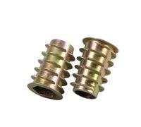 Dado per mobili con testa esagonale, Dadi for mobili in lega di zinco for inserti in legno Testa esagonale flangiata M4-M10 50 Pz(M4x6)