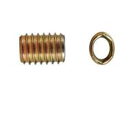 Dado per mobili con testa esagonale, Dado Inserto In Legno M6 M8 M10 Acciaio Al Carbonio 9-30mm Confezione Da 2-10 Pz(Through Hole-Hex,M8x18mm-5pcs)