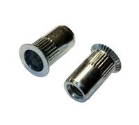 Dado per rivetto cieco a testa svasata in acciaio zigrinato