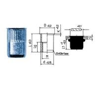 Dado per rivetto cieco UNIVERSAL acciaio