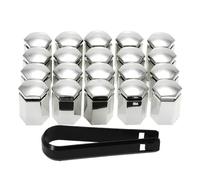 Dado per ruota auto styling 17 x 30 mm nero 20 pezzi/set copribulloni per dadi per ruote auto (colore: argento)