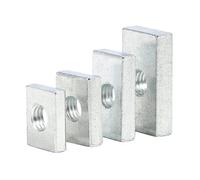 Dado rettangolare zincato in acciaio al carbonio M8/M10, dado scorrevole in profilo quadrato in alluminio, dado quadrato Installazione Facile(M8x13x20x4(15pcs))