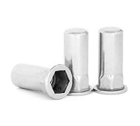Dado rivetto, dado esagonale in acciaio inossidabile 304, dado a strappo, foro passante, foro cieco, dado-Foro cieco M6 * 23 [10 pezzi]