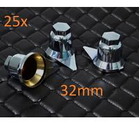 Dado ruota in plastica cromata 25 x 32 mm bullone copertura ADR indicatori ri...