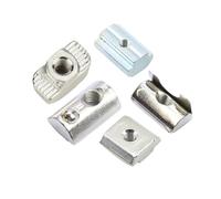 Dado scorrevole con blocco a T da 5-10 pezzi M3 M5 M6 M8 Zinco/nichel placcato con dado a T a molla con sfera for slot for profilo in alluminio 20 30 40 45(Nickel plated T nut,2020-M4-10pcs)