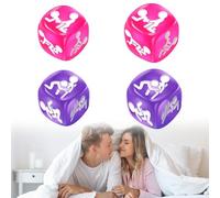 Dado Sessuali, 4 Pezzi: 2 Viola Per Sesso Orale E 2 Rosa Per Intimità, 1.8Cm 2 Pezzi E 1.2Cm 2 Pezzi, Leggeri Compatti Fantasia Coppia